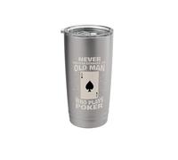 Never Underestimate an Old Man Who Plays Poker Stainless Steel Insulated Tumbler