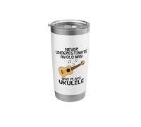Never Underestimate an Old Man Who Plays Ukulele, Uke Player Stainless Steel Insulated Tumbler