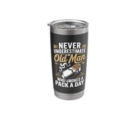 Never Underestimate an Old Man Who Smokes A Pack A Day Stainless Steel Insulated Tumbler