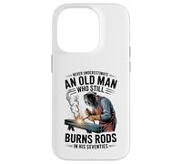 Never Underestimate an Old Man Who Still Burns Rods in 70s Case for iPhone 14 Pro