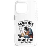 Never Underestimate an Old Man Who Still Burns Rods in 70s Case for iPhone 16 Pro