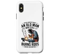 Never Underestimate an Old Man Who Still Burns Rods in 70s Case for iPhone X/XS