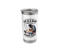 Never Underestimate an Old Man Who Still Burns Rods in 70s Stainless Steel Insulated Tumbler