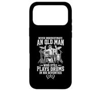 Never Underestimate an Old Man Who Still Plays Drums in 70s Case for iPhone 17 Pro Max