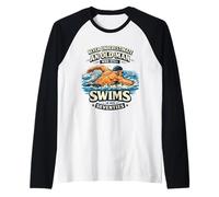 Never Underestimate an Old Man Who Still Swims in His 70s Raglan Baseball Tee