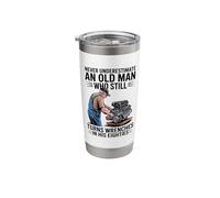 Never Underestimate an Old Man Who Still Turns Wrenches Stainless Steel Insulated Tumbler