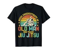 Never Underestimate an Old Man Who Trains Jiu Jitsu Mens T-Shirt
