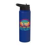 Never Underestimate an Old Man Who's Pulling Out RV Camping Stainless Steel Insulated Water Bottle