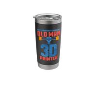 Never Underestimate an Old Man with A 3D Printer Stainless Steel Insulated Tumbler