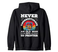 Never Underestimate An Old Man With A 3D Printer Zip Hoodie