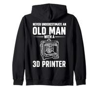 Never Underestimate An Old Man With A 3D Printer Zip Hoodie