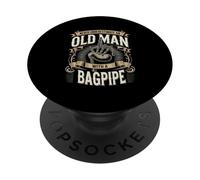 Never Underestimate An Old Man With A Bagpipe PopSockets Adhesive PopGrip