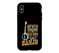 Never Underestimate An Old Man With A Banjo Funny Bluegrass Case for iPhone X/XS