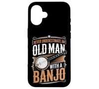 Never Underestimate An Old Man With A Banjo Music Case for iPhone 16