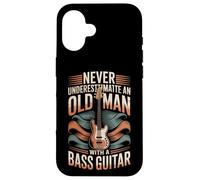 Never Underestimate An Old Man With A Bass Guitar Case for iPhone 16