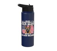Never Underestimate an Old Man with A Belgian Malinois Stainless Steel Insulated Water Bottle