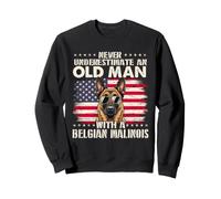 Never Underestimate An Old Man With A Belgian Malinois Sweatshirt