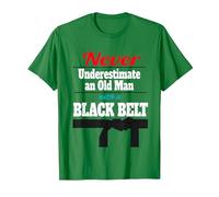 Never Underestimate an Old Man with a Black Belt T-Shirt, Men, Kelly Green, Small