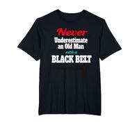 Never Underestimate an Old Man with a Black Belt T-Shirt, Men's Big and Tall, Black, 5X Tall