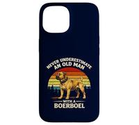 Never Underestimate An Old Man With A Boerboel Funny Retro Case for iPhone 15