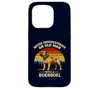 Never Underestimate An Old Man With A Boerboel Funny Retro Case for iPhone 15 Pro