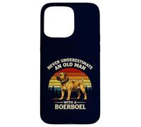Never Underestimate An Old Man With A Boerboel Funny Retro Case for iPhone 15 Pro Max