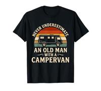 Never Underestimate an Old Man with A Campervan Funny Retro T-Shirt