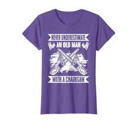Never Underestimate An Old Man With A Chainsaw Funny Loggers T-Shirt