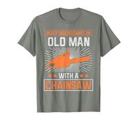 Never Underestimate an Old Man with a Chainsaw T-Shirt, Men, Olive Heather, XX-Large