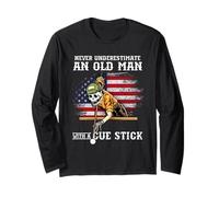 Never Underestimate an Old Man with A Cue Stick I Billiards Long Sleeve T-Shirt