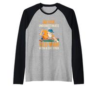 Never Underestimate an Old Man with A Cue Stick Pool Billard Raglan Baseball Tee