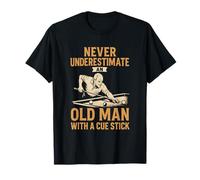 Never Underestimate an Old Man with A Cue Stick Pool Billard T-Shirt