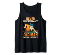 Never Underestimate an Old Man with A Cue Stick Pool Billard Tank Top