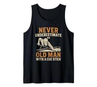 Never Underestimate an Old Man with A Cue Stick Pool Billard Tank Top