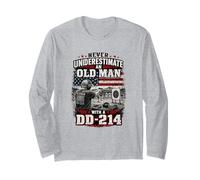 Never Underestimate an Old Man with a DD 214 Target Practice Long Sleeve T-Shirt