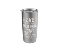 Never Underestimate an Old Man with A Dirt Bike Father's Day Stainless Steel Insulated Tumbler