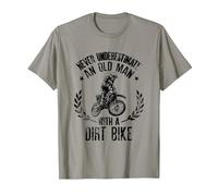 Never Underestimate an Old Man with A Dirt Bike for Grandpas T-Shirt, Men, Slate Grey, XX-Large