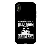 Never Underestimate An Old Man With A Drum Set Case for iPhone X/XS