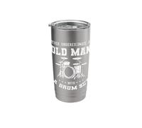 Never Underestimate an Old Man with A Drum Set Drummer Stainless Steel Insulated Tumbler