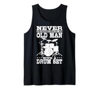 Never Underestimate an Old Man with A Drum Set Drummer Tank Top