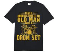 Never Underestimate an Old Man with A Drum Set Funny Drummer Comfort Colors Adult Heavyweight T-Shirt