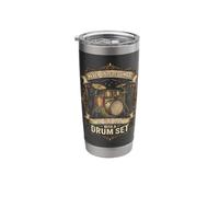 Never Underestimate an Old Man with A Drum Set Funny Drummer Stainless Steel Insulated Tumbler