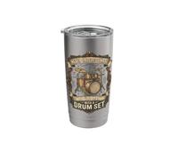 Never Underestimate an Old Man with A Drum Set Funny Drummer Stainless Steel Insulated Tumbler