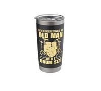 Never Underestimate an Old Man with A Drum Set Grandpa Stainless Steel Insulated Tumbler