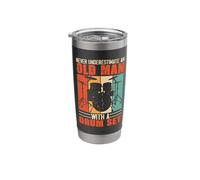 Never Underestimate an Old Man with A Drum Set Grandpa Stainless Steel Insulated Tumbler