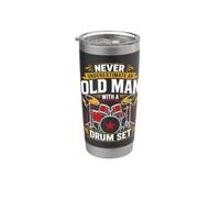 Never Underestimate an Old Man with A Drum Set Stainless Steel Insulated Tumbler