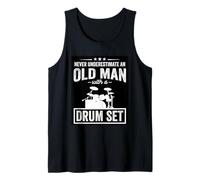 Never Underestimate an Old Man with A Drum Set Tank Top