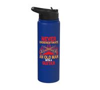 Never Underestimate an Old Man with A Guitar Guitarist Stainless Steel Insulated Water Bottle
