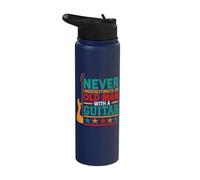 Never Underestimate an Old Man with A Guitar Guitarist Stainless Steel Insulated Water Bottle