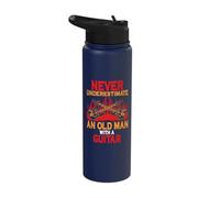 Never Underestimate an Old Man with A Guitar Guitarist Stainless Steel Insulated Water Bottle
